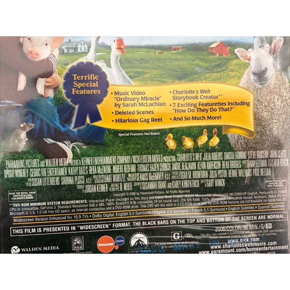Charlotte’s Web DVD 2006 Family Movie Night Classic Special New Factory Sealed - Picture 8 of 10